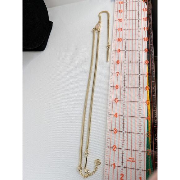 Kendra Scott Starla Y Necklace Gold With Druzy 24.5" Adjustable Lobster Clasp - Picture 9 of 10